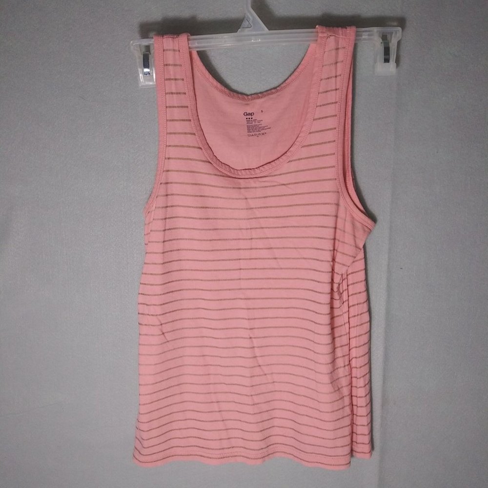 Gap Pink Striped Tank Top Women's Size S
